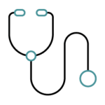 Icon symbolizing a stethoscope and healthcare.